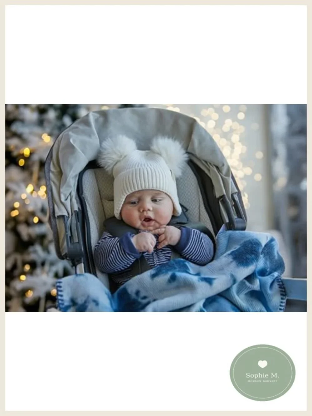 Double Pom Pom Knit Beanie Newborn Winter Hat 0-12 Months 100% Acrylic
